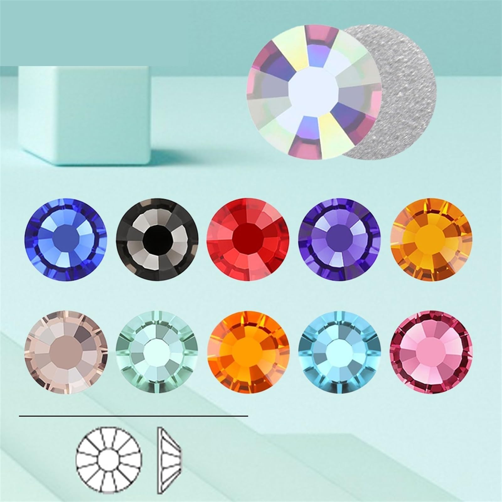 Strass Hotfix Fissaggio Cristalli Cristales Flatback Back Non Hotfix Strass for Borse Indumento Fai Da Te Nail Art(125 Rose,5mm SS20 1440pcs)