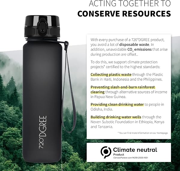 720°DGREE Botella de agua uberBottle – 1,5 litros, 1500ml | Novedosa botella deportiva | Sin BPA | Ideal para niños, fitness, deportes, fútbol, guardería, escuela, pequeños, antigoteo - 5