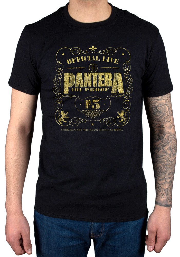 Official Pantera 101 Proof T-Shirt Official Live Band Heavy Metal Black
