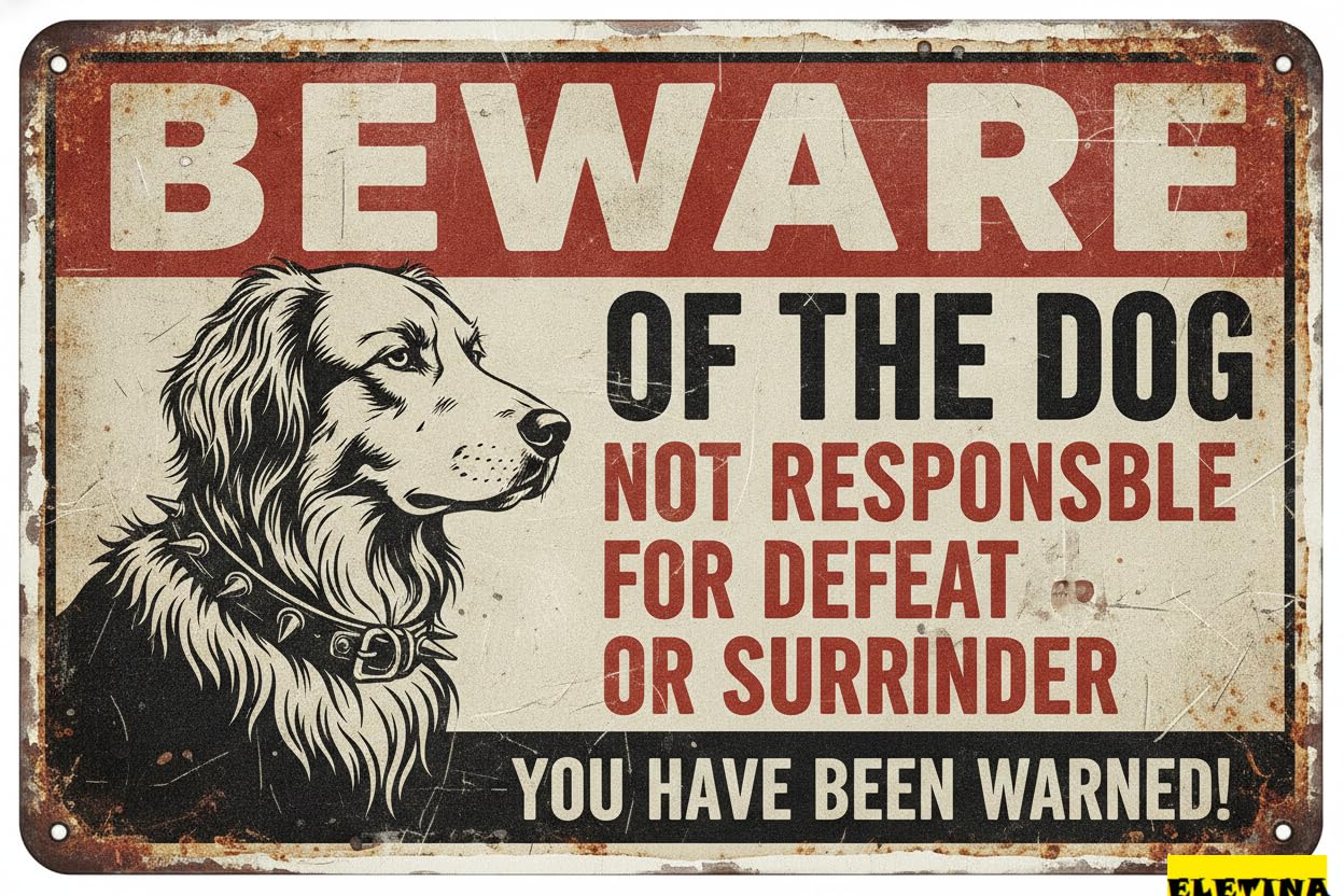 Beware Of Dog English Springer You Have Been Warned Aluminum Tin Sign Outdoor Yard Fence Home Farm 8x12in