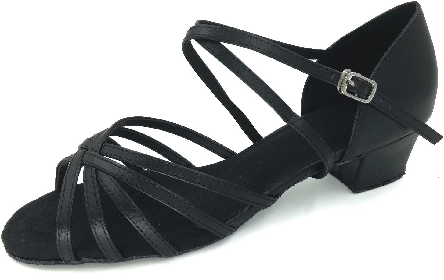 LOVELY BEAUTY Lady's Ballroom Dance Shoes for Chacha Latin Salsa Rumba Practice,Black PU, 1.6" Heel, 9.5 B(M) US