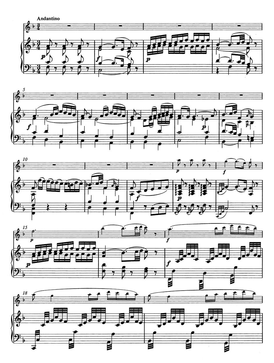 Konzert für Flöte und Klavier (Cembalo) C-Dur (nach dem Konzert für Flöte, Harfe und Orchester KV 299 (297c)).Spielpartitur, Stimme