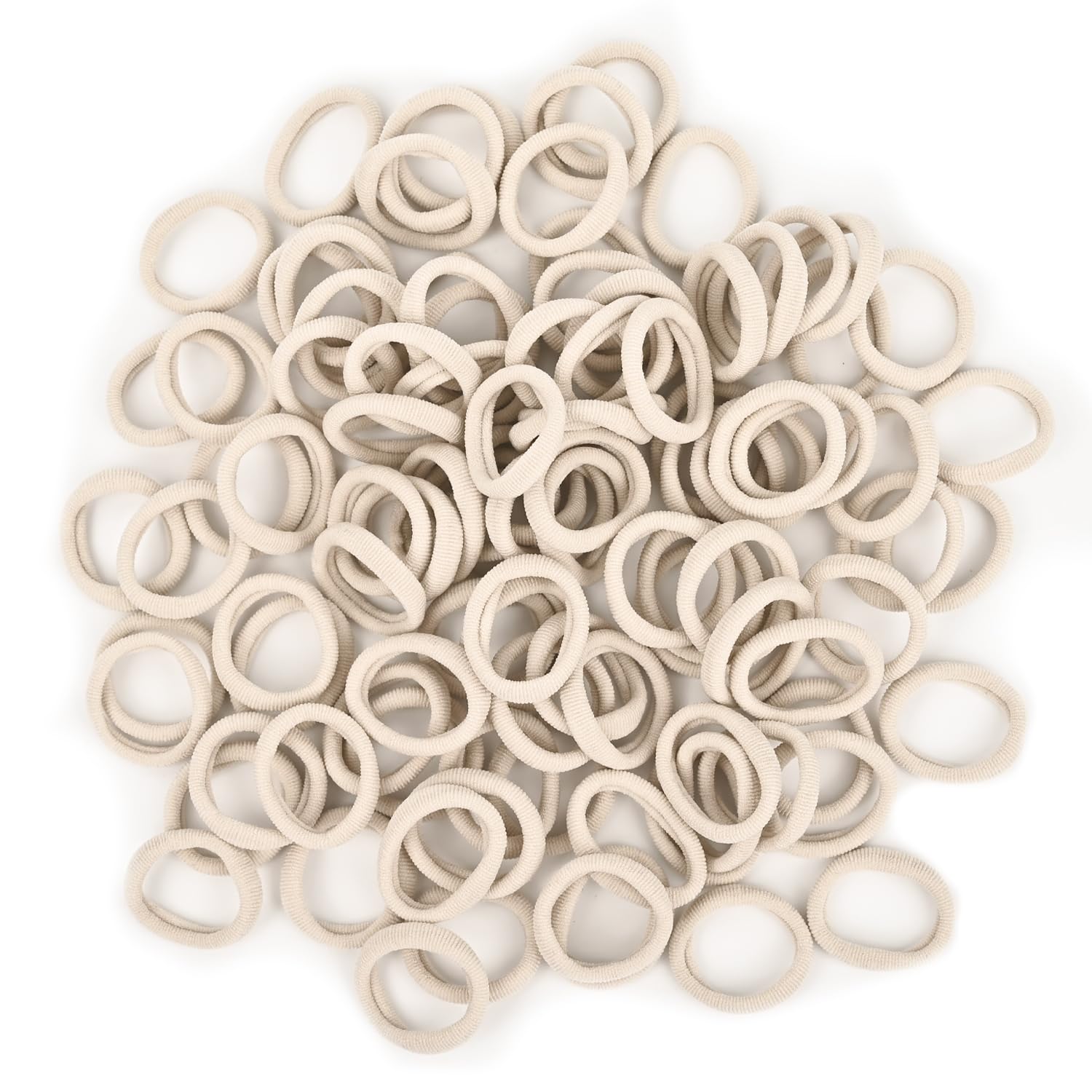 NECXON, 100 Stück Baby-Haarbänder, Kinder Haarschmuck, Mini Weiche Kleine Haarbänder für Mädchen, Babys, Frauen (Beige)