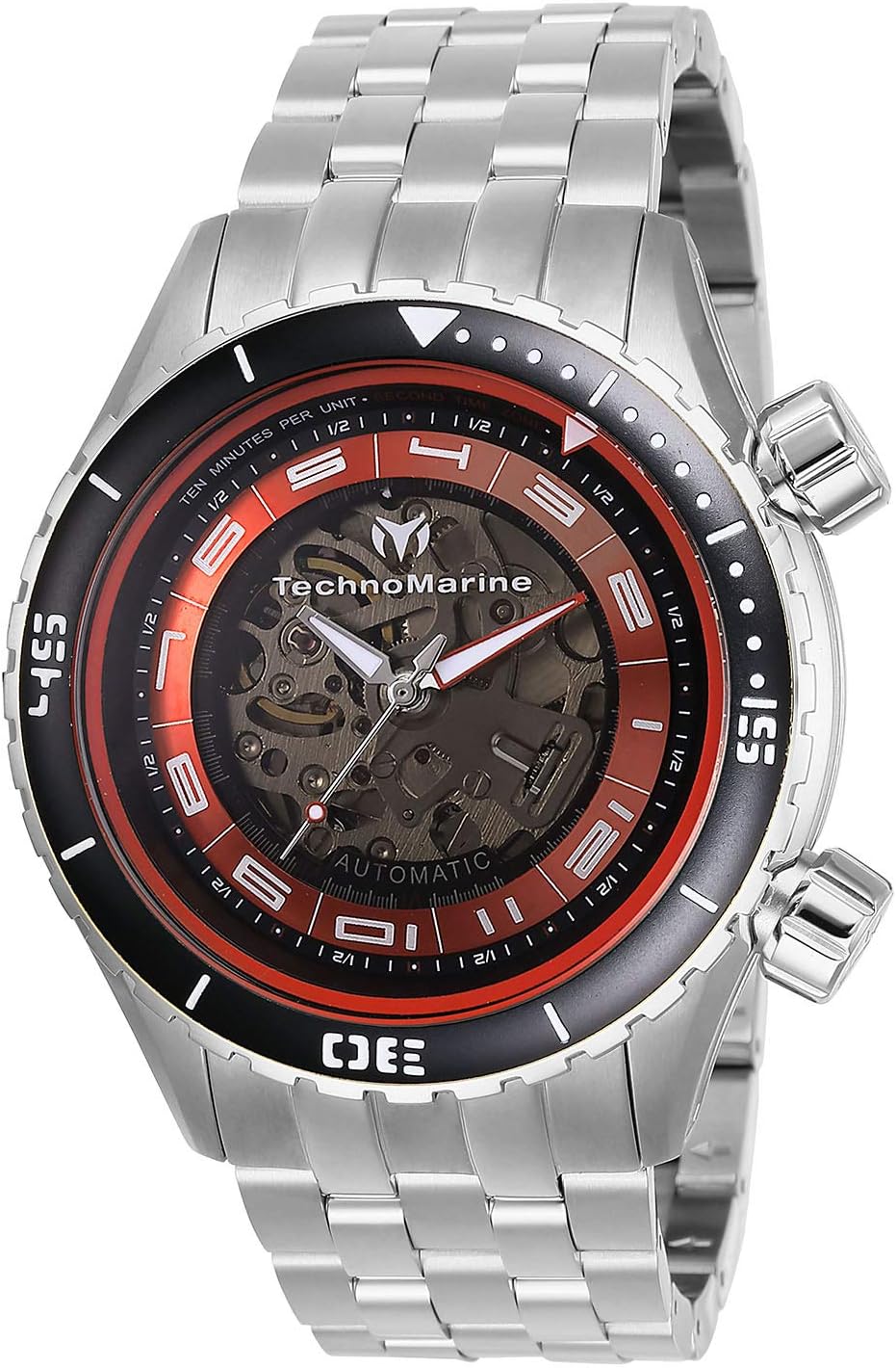 TechnoMarine Men's Manta Dual Zone Mechanical Automatic Watch, Silver