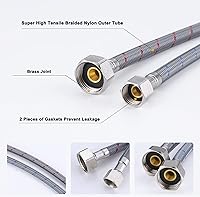 Vista 6 de ARCORA - Líneas de suministro de grifos de 3/8 pulgadas Comp x 1/2 pulgadas, manguera de grifo de baño de 9 pulgadas de longitud, línea