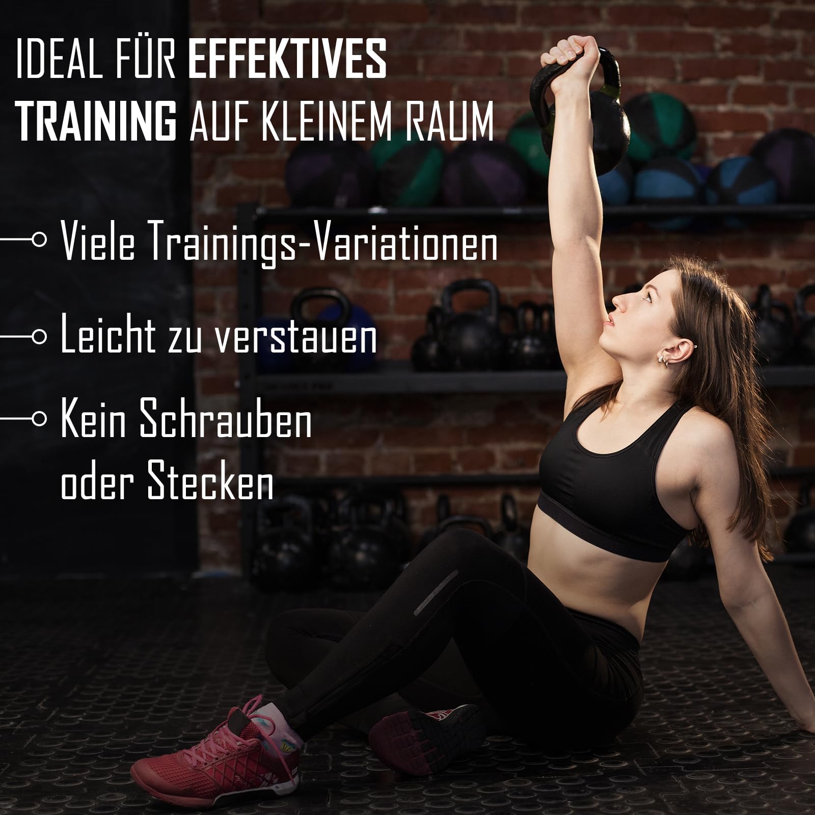 Strength Shop Kettlebell Gusseisen mit ergonomischem Griff (4kg - 64kg), Extrem Robust & Langlebig, Kugelhantel mit Gewichts-Farbmarkierung & Schwarzpulver-Beschichtung, ideal für Ganzkörpertraining