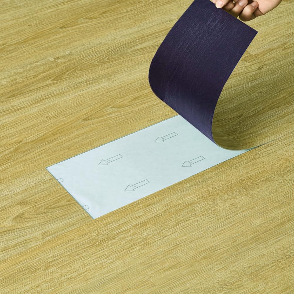 Self Adhesive Vinyl Flooring, Floor Planks with Wood Effect, 36pcs Waterproof PVC Floor Tiles for Bathroom Kitchen and All Flat Floor, Stick On Floor Tiles, 91.5x15.2cm 5m² (Oak)