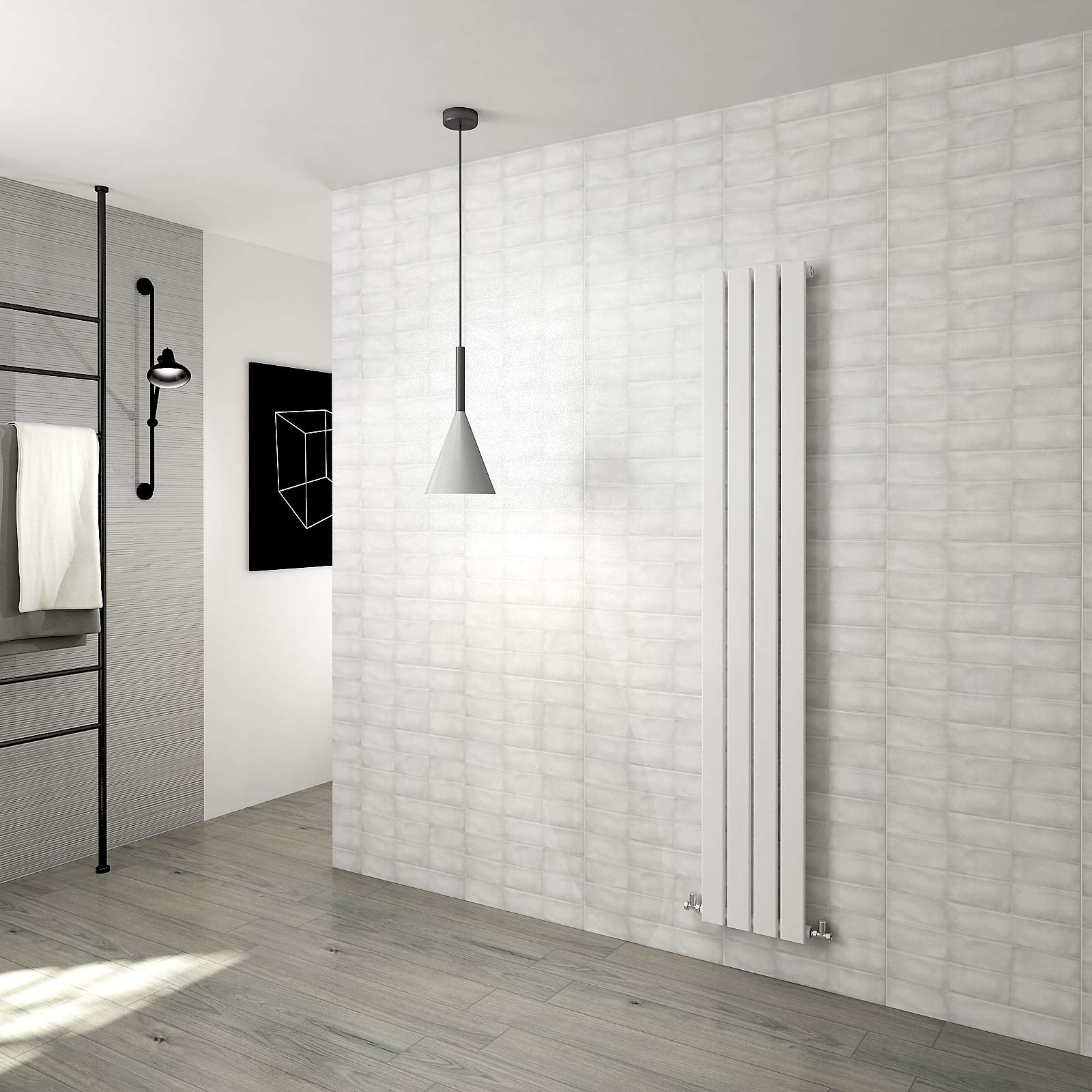 Vertical Radiator Flat Panel Designer Central Heating White Rads Single 1800x272mm