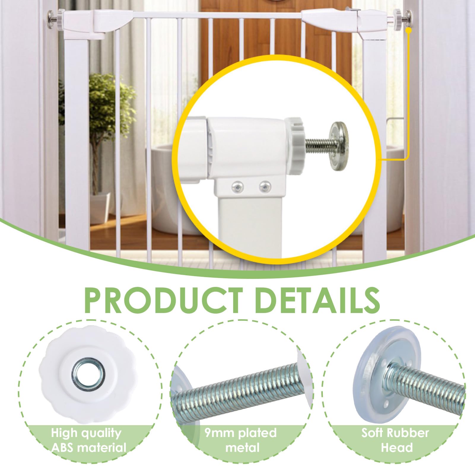 4 Pièces Vis De Portail D'escalier M1080 Mm, Tiges Filetées Avec