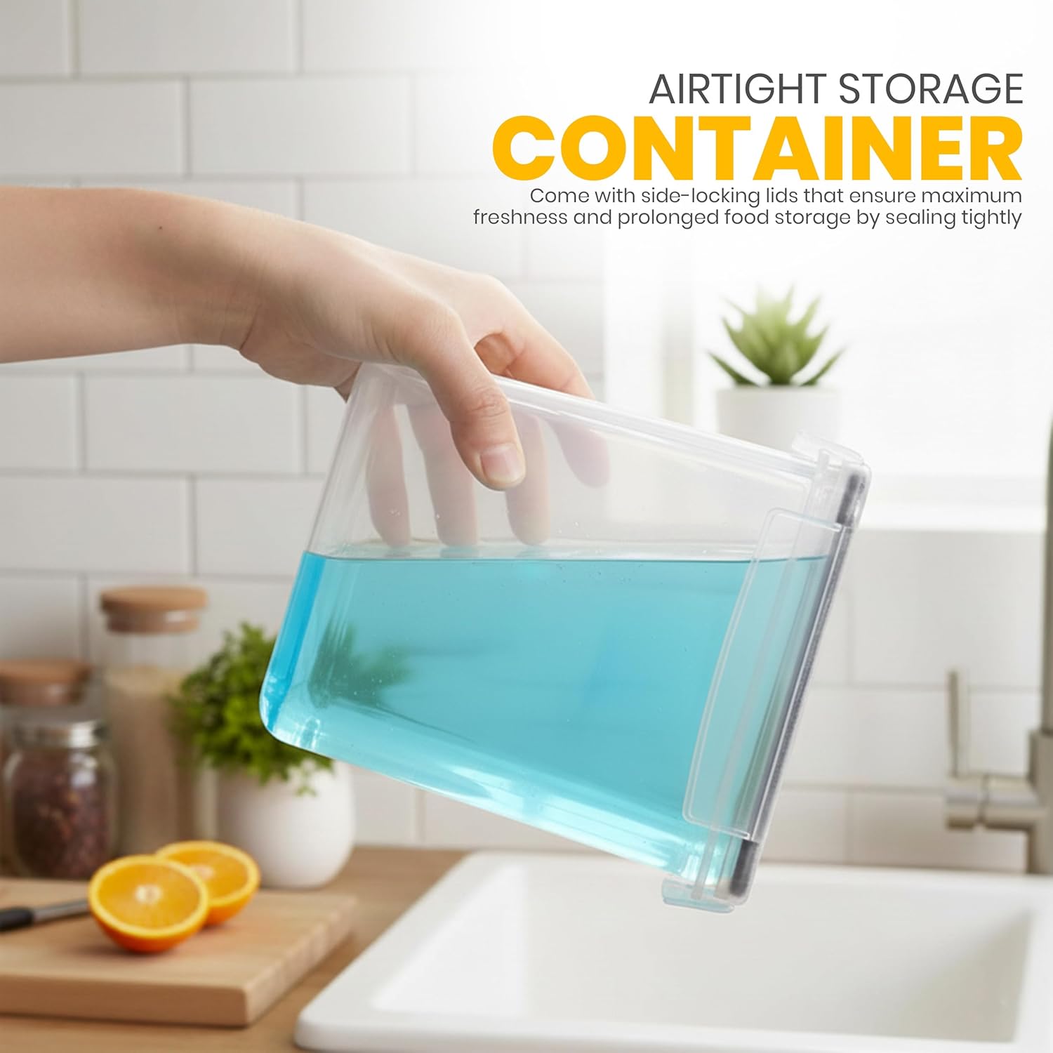 KICHLY Airtight Food Storage Containers Set with Lids – 24 Pack BPA-Free Plastic Pantry Organizers for Cereal, Flour, Sugar & Dry Food (Clear) - Image 3