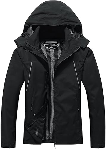 MOERDENG Women's Waterproof Rain Jacket Outdoor Lightweight Hooded Raincoat for Hiking Travel