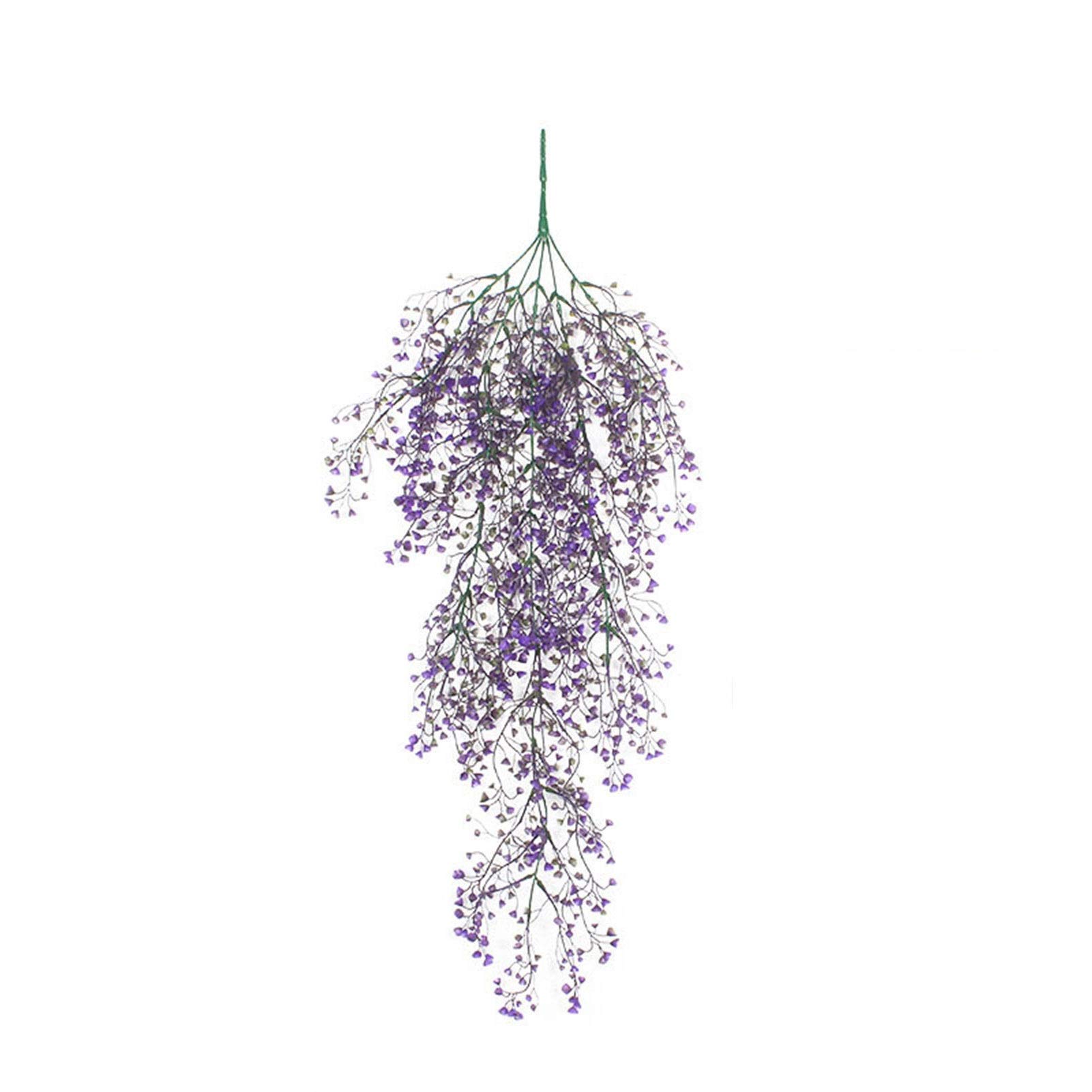 Plante verte rotin artificiel pour cacher un mur vide | Lot de 2 suspensions de 115cm