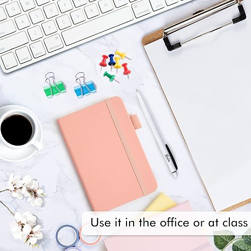 Miniatura 4 de feela Paquete de 3 cuadernos pequeños de bolsillo, mini bloc de notas con rayas universitarias de tapa dura, suministros de oficina para mujer, con