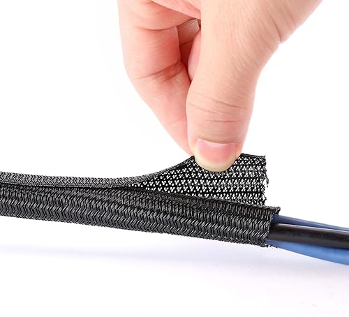 Miniatura 3 de 10 pies *2 piezas - Protector de cables de 1/2 pulgada, tubo protector de cables, funda de cable con ranura divisoria para cable USB, cable de