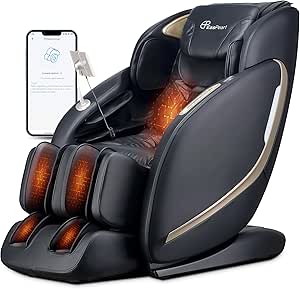 EASPEARL R8089 Pro 4D Massage Chair, Zero Gravity Full Body with Heat, Auto Footrest, LCD Screen, Airbags, Bluetooth & App Control, Shiatsu & Thai Stretch