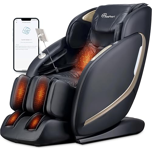 EASPEARL Massage Chair Full Body,53.15in SL-Track,Zero Gravity Massage Chair with Heat, Auto Footrest,OTA Upgraded 24 Auto Modes,LCD Screen,36 Airbags, Bluetooth&APP Control, Shiatsu&Thai Stretch