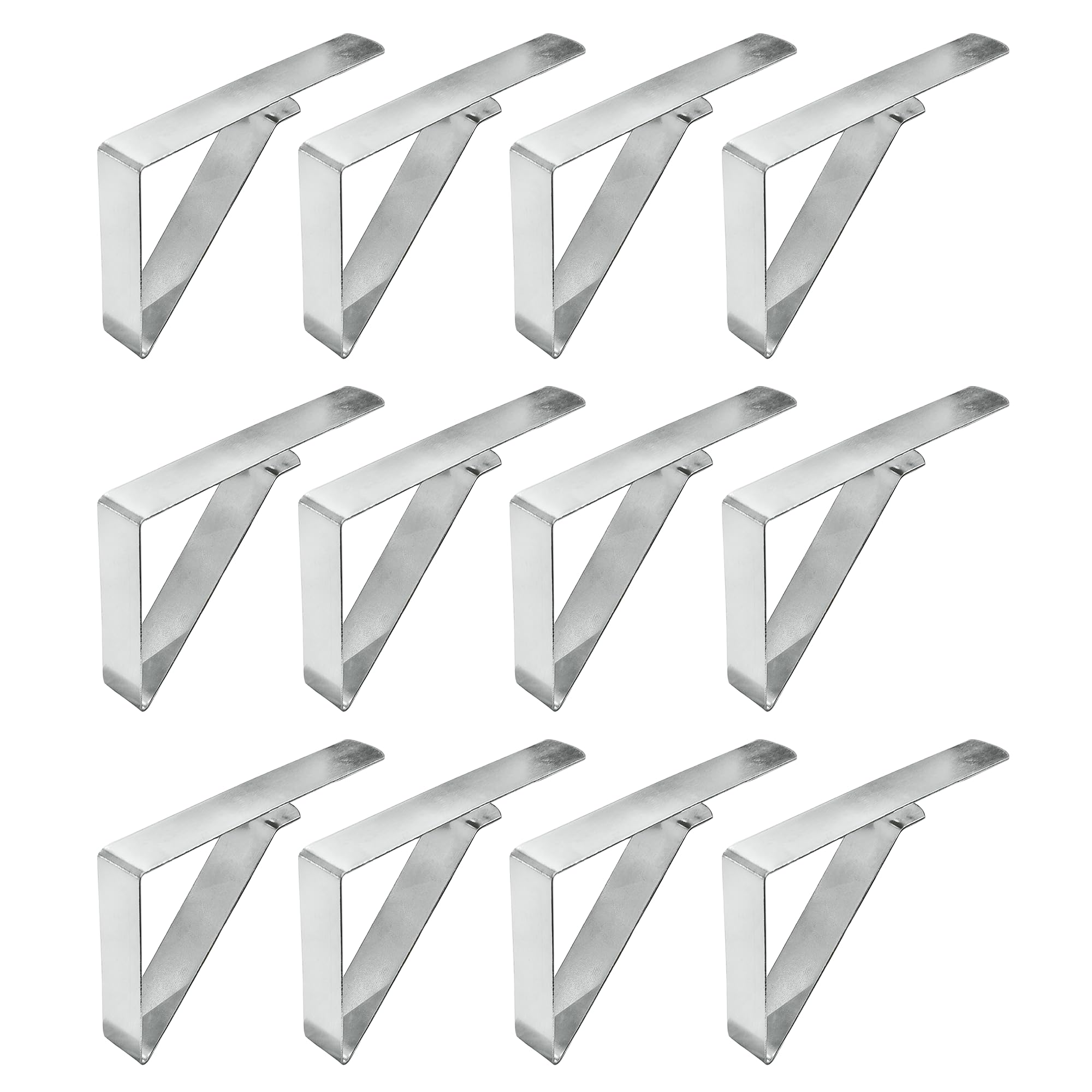 12 Mollette Per Tovaglia In Acciaio Inox, Per Interni Ed Esterni, Regolabili, Per Tavoli Da 1,5-3,8 Cm, Per Matrimoni, Picnic E Feste - 2