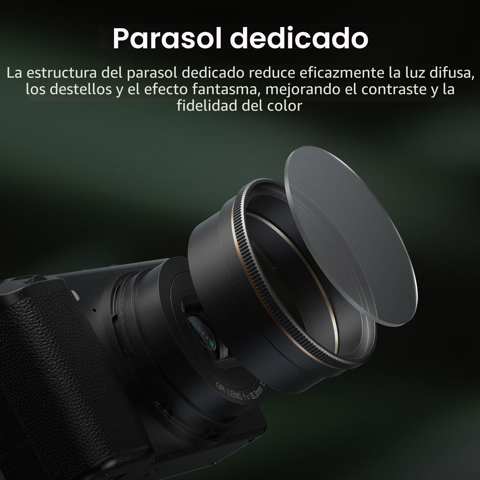 SmallRig Filtro UV y parasol todo en uno para RICOH GR IV GRIV con tapa protectora de silicona, parasol dedicado que reduce la luz parásita, revestimientos multicapa, resistente a los arañazos - 5679