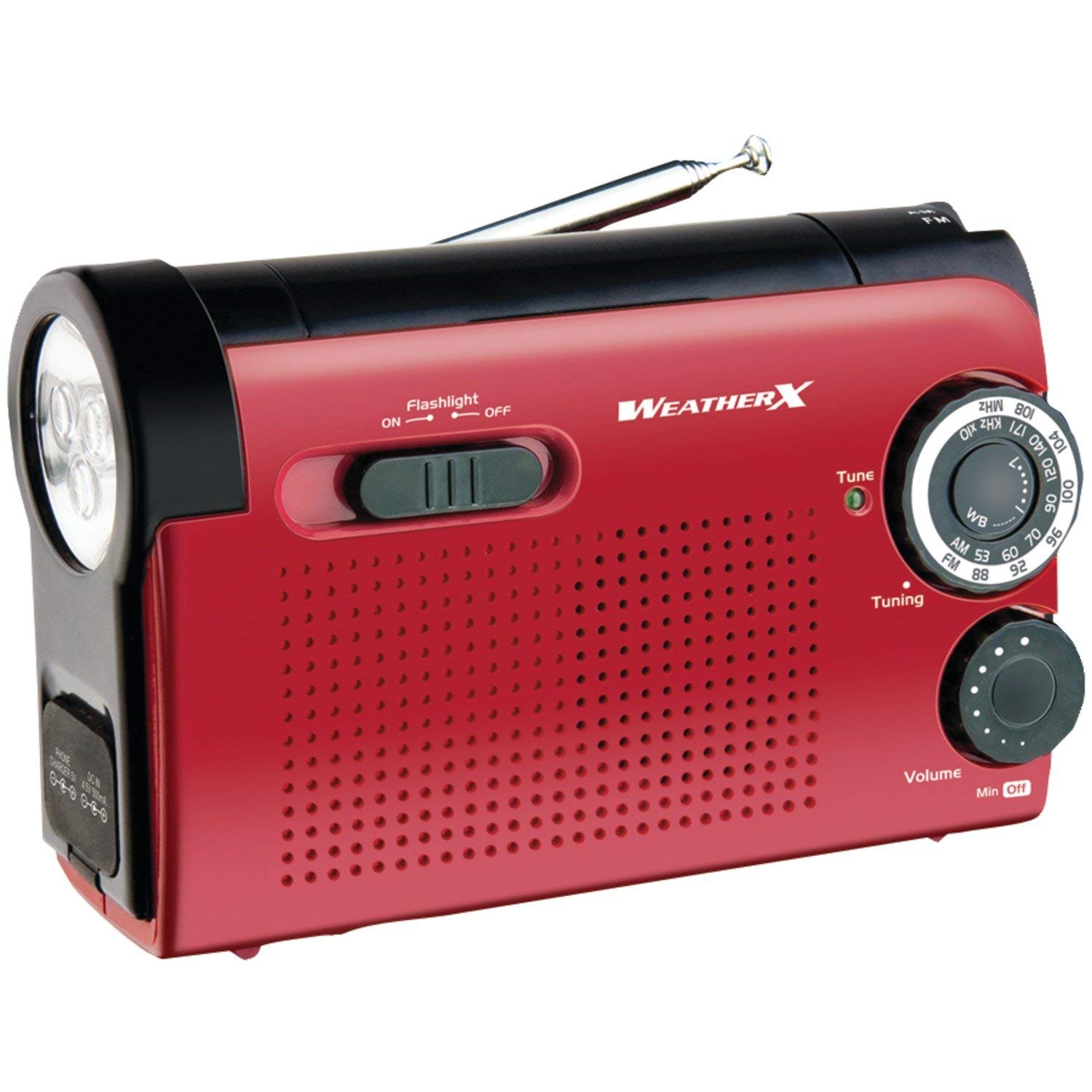WeatherX WR182R Instant NOAA Weatherband Radio Black Red Black