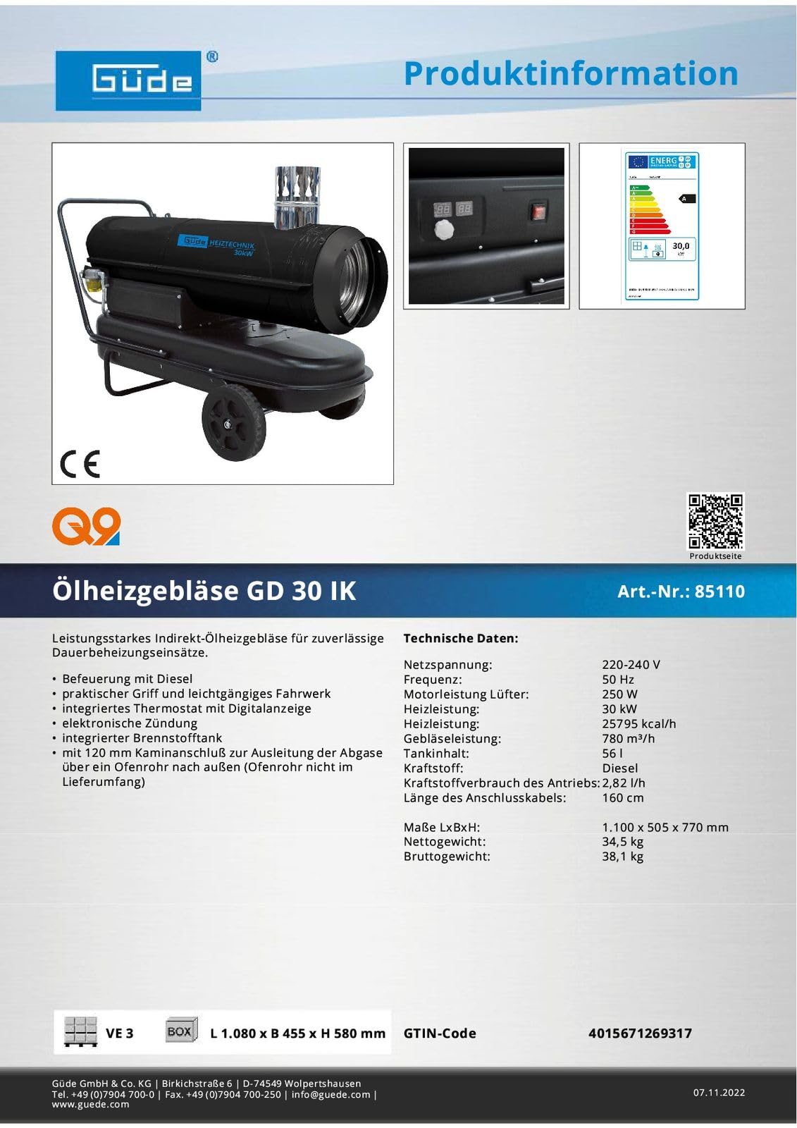 Ölheizgebläse GD 30 IK
