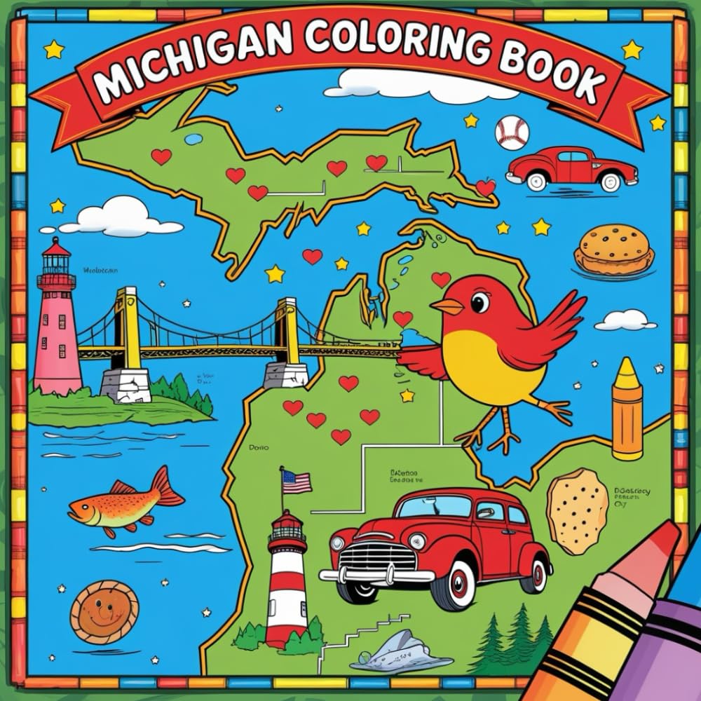 Michigan Coloring Book: Color Your Way Through the Great Lakes State - Landmarks, Wildlife & Fun Facts! (The color of your state coloring book)