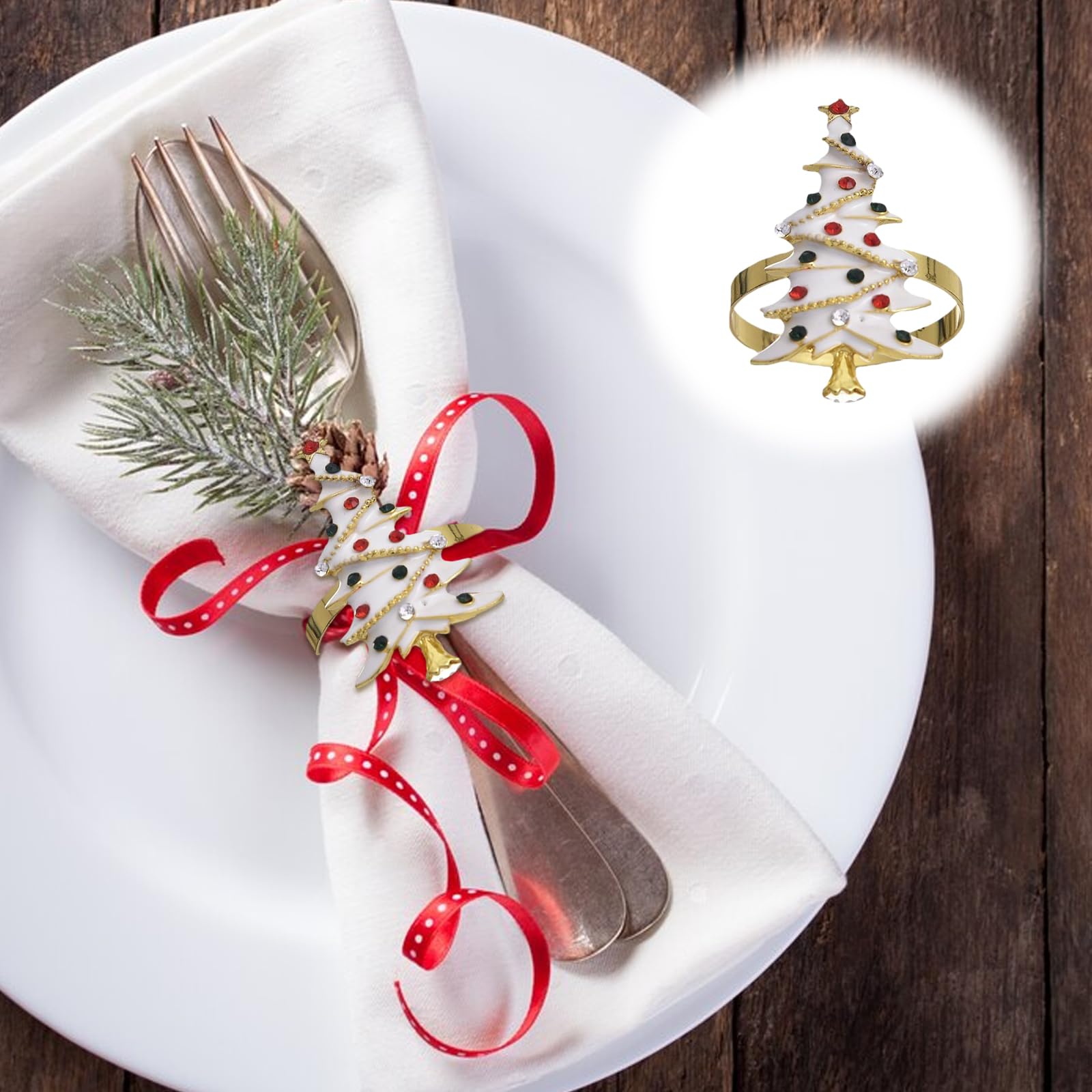 Lot De 4 Ronds De Serviette Noël Cerf Argenté – Anneaux Métal Tête De Cerf Pour Table Fêtes & Décoration