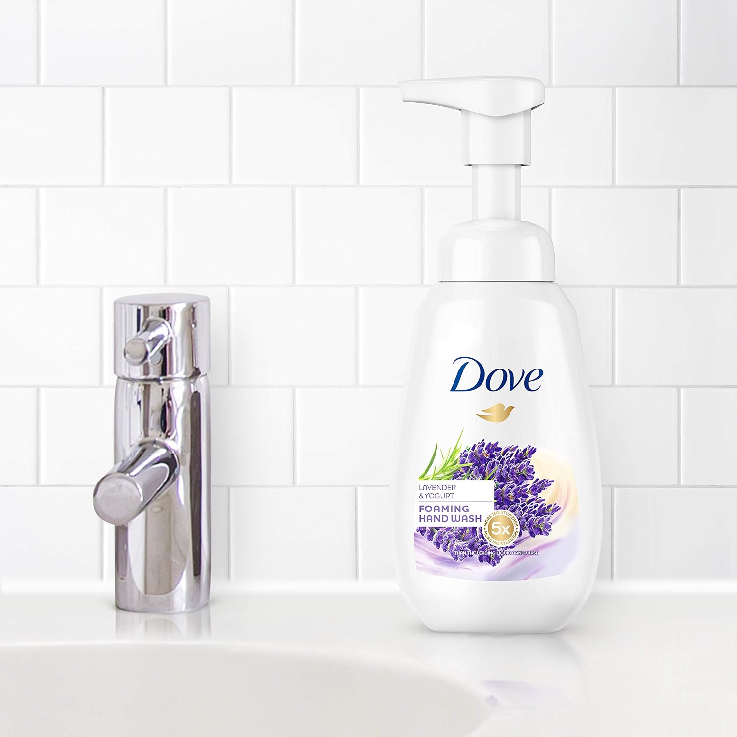 Dove Foaming Hand Wash Lavender & Yogurt Effectively Washes Away Bacteria While Nourishing Your Skin, 6.8 Fl Oz (Pack of 4)