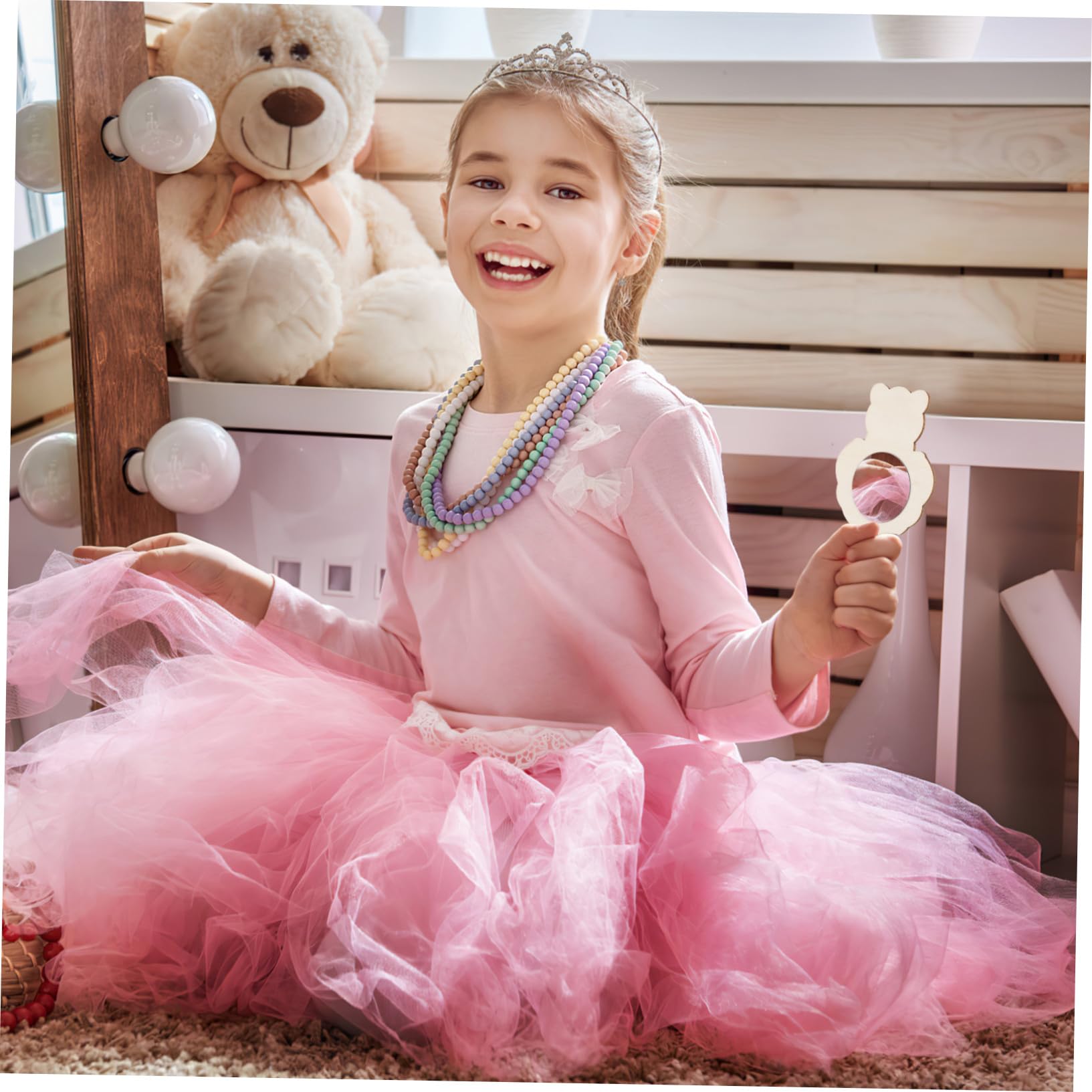 Healvian 18 Elementi Specchi in Legno per Bambini Kit Fai da Te Specchi Artigianali in Legno per Disegno e Decorazione Superficie Liscia e Varie Sagome Stili multipli