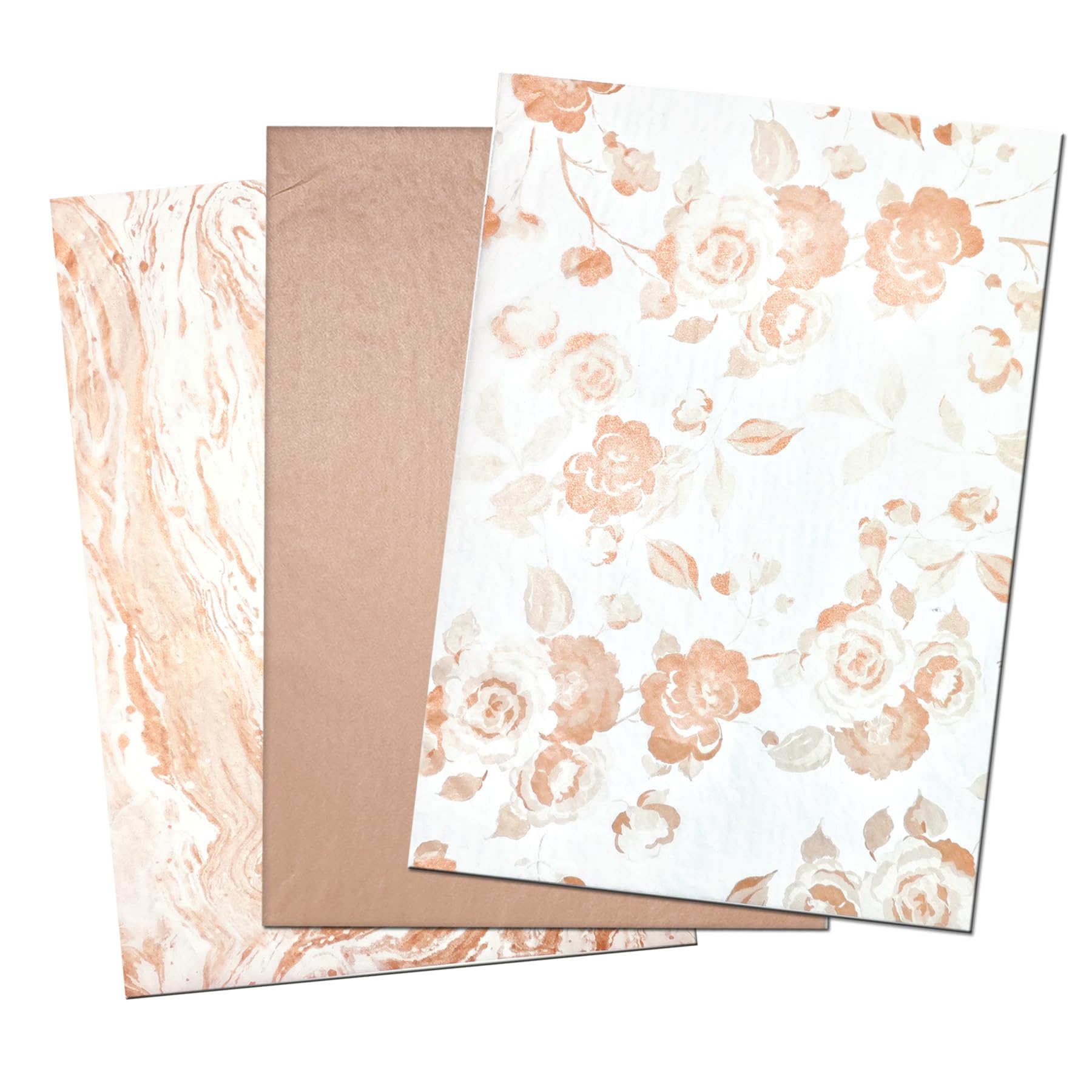 30 Sheets Rose Gold Tissue Paper for Gift Bags, Romantic Metallic Rose Marble Gift Wrapping Tissue Paper Bulk for Birthday Party, Weddings, Baby Shower, Hoildays, Art Crafts,19.7x13.8inch