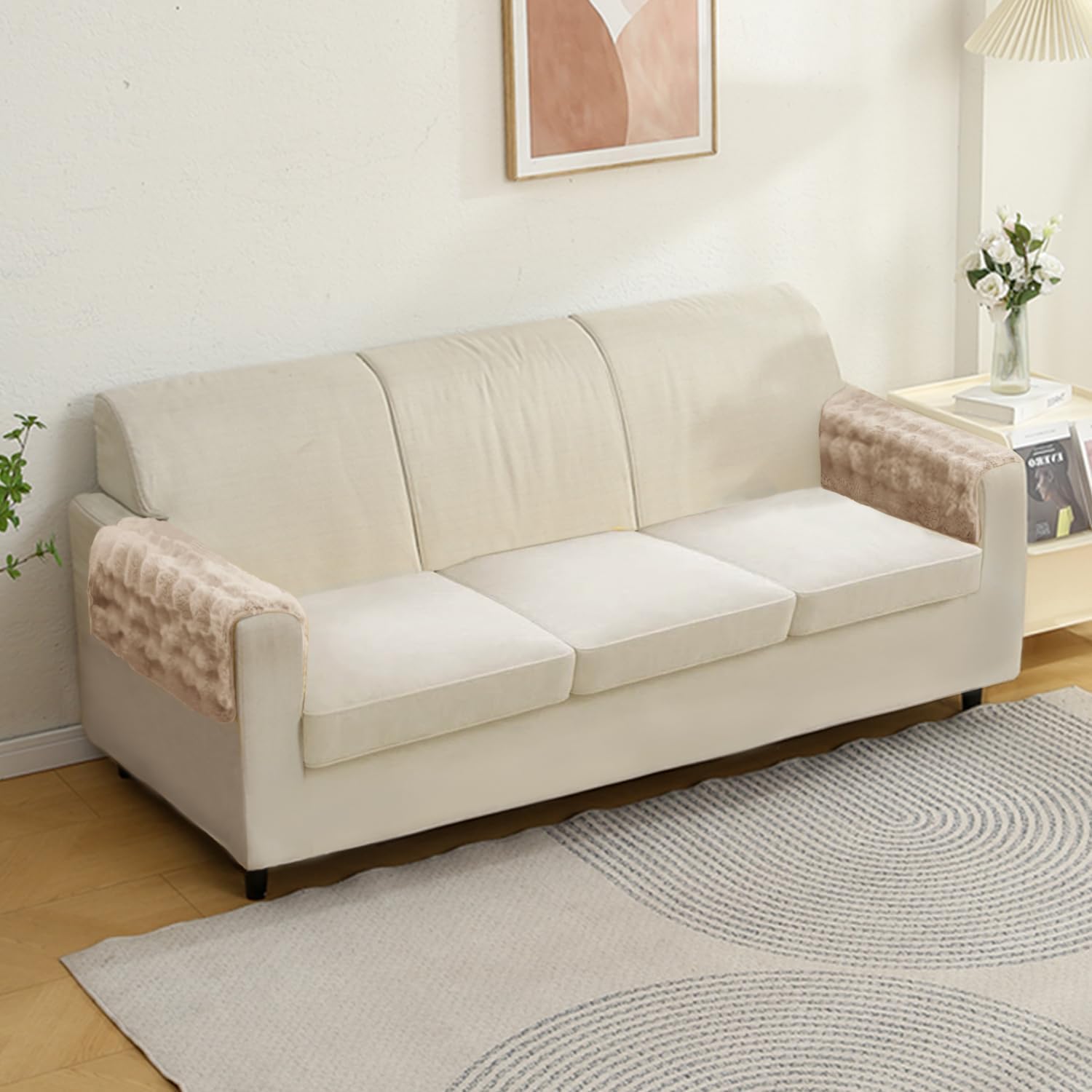 HOKIPO ‘FurHug’ Faux Rabbit Fur Sofa Armrest Cover Set (2pcs), Latte Brown (NEW-5149-L-LCF*2) HOKIPO ‘FurHug’ Faux Rabbit Fur Sofa Armrest Cover Set (2pcs), Latte Brown (NEW-5149-L-LCF*2)