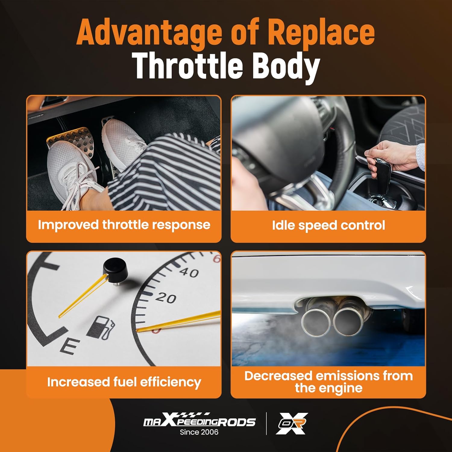 maXpeedingrods Electronic Throttle Body for Chrysler 200 2011-2014, for Dodge Avenger, Caliber, Journey, for Jeep Compass and Patriot 2007-2017, Sebring 2007-2010, 4891735AC, 4891735, 977-025