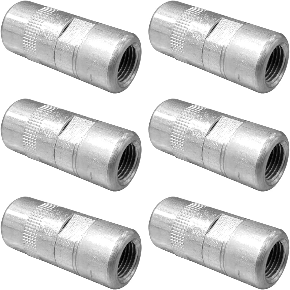 (Pack of 6) Samoa Heavy Duty Grease Gun End - Hydraulic Coupler 1/8bsp