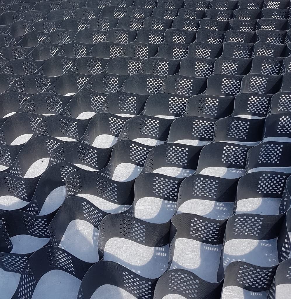 HaGa® Geomalla 6,5 m x 2,5 m x 10 cm = 16,25 m² | Refuerzo de suelo - Rejilla de grava para suelo estable en jardín, patio, entradas y más | Rejilla de panal | Rejilla de suelo