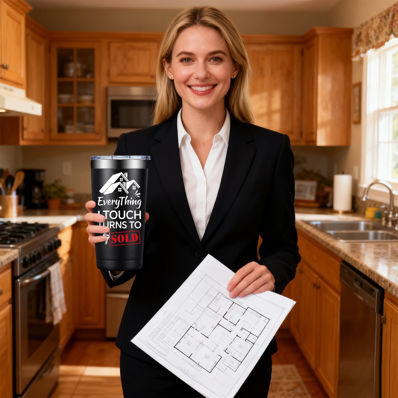SpenMeta Realtor Gifts for Women, Men - Closing Gifts for Realtors - Real Estate Agent Supplies - 20oz Everything I Touch Turns To Sold Tumbler Cup