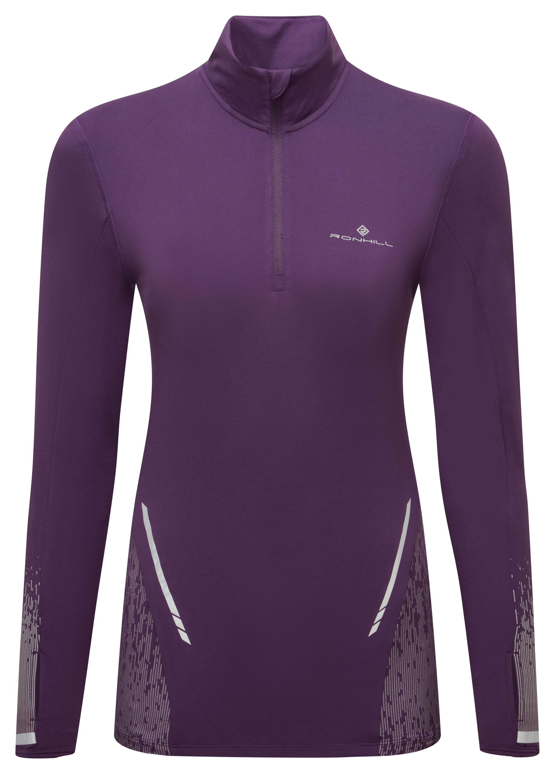 Ronhill Running, Wmn's Tech Reflect 1/2 Zip, Damson/Reflect, 10
