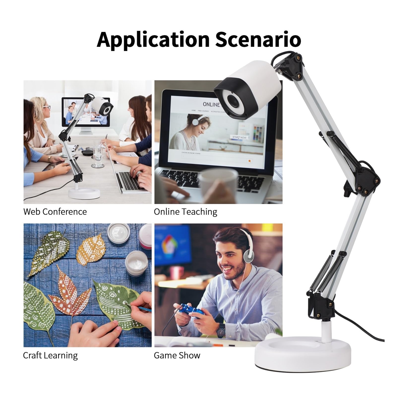 Cámara y cámara web con escáner de documentos 2 en 1, luz LED suplementaria automática y tamaño de escaneo A3 HD de 8M for enseñanza en línea