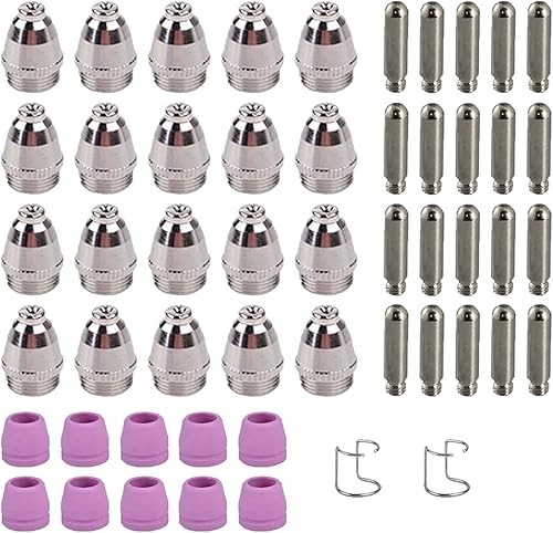 52 unids plasma cortador antorcha consumibles electrodo boquillas tazas kit cobre galvanizado cerámica AG-60 consumibles