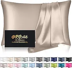 Fronha de seda para cabelo e pele, fronha de seda de amoreira tamanho padrão, anti-acne, refrescante, ambos os lados, capas de almofada de cetim de seda natural com zíper oculto, presentes para