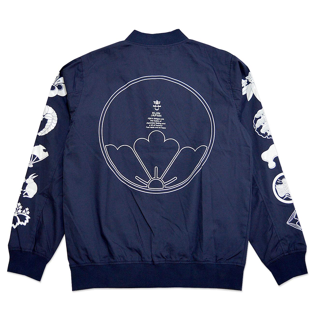 Amazon | (キジン)喜人 家紋ブルゾン 喜人 KJ-91803 和柄 和風