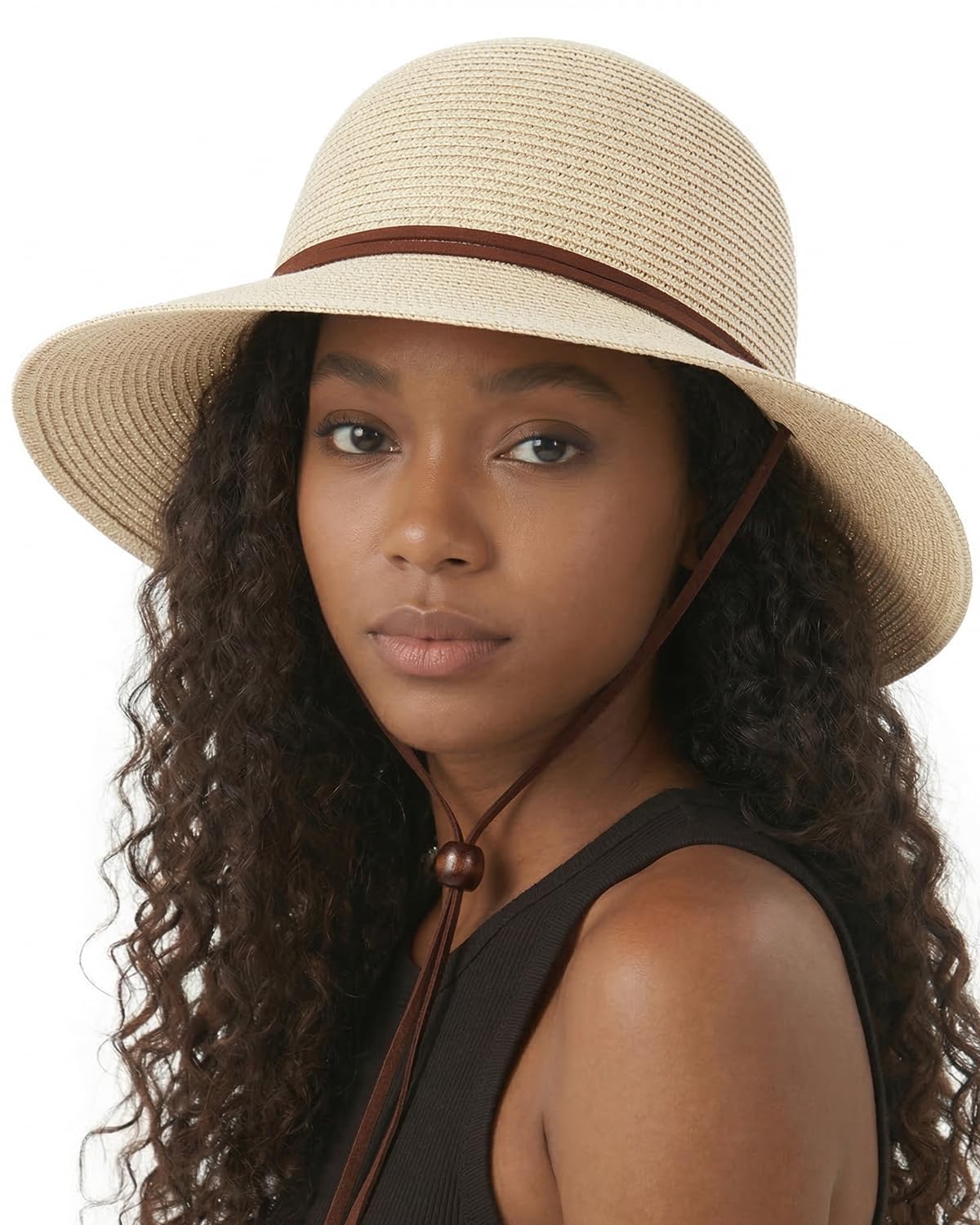 Zylioo XL/XXL Strohhut Sonnenhut Damen Hut für Großen Kopf,Sommerhut UV Schutz UPF50+ Strandhut Strandmütze mit Breiter Krempe