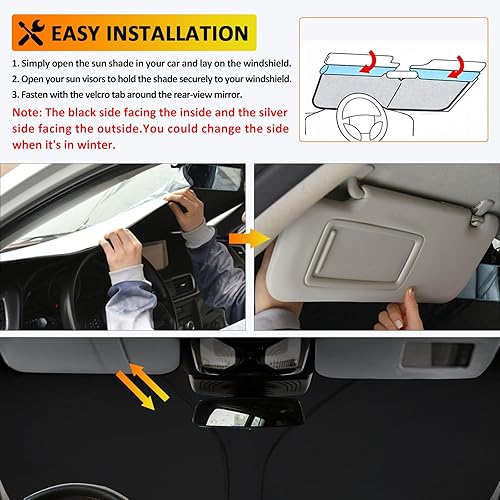Miniatura 4 de D-Lumina Parasol para parabrisas para BMW X3 2018-2023, plegable, bloquea los rayos UV, protector de visera frontal, accesorios interiores