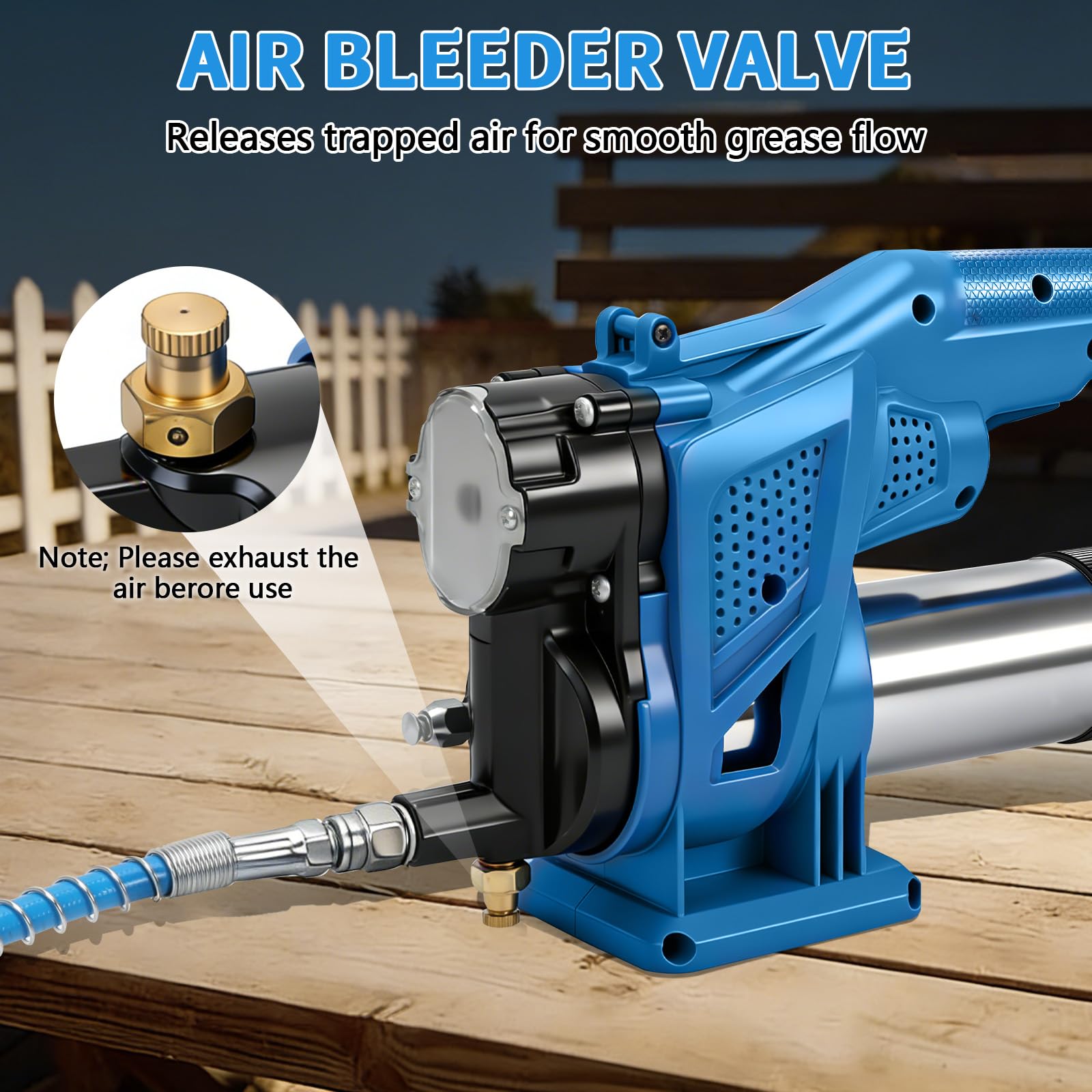 WingFly Engrasadora Batería, 12000 PSI y 4,6 oz/min, Pistola de Engrasar Eléctrica con 2 Baterías de 3000 mAh, Manguera de 39,4", Acoplador de 90° y 3 Puntas para Equipos Pesados (con batería)