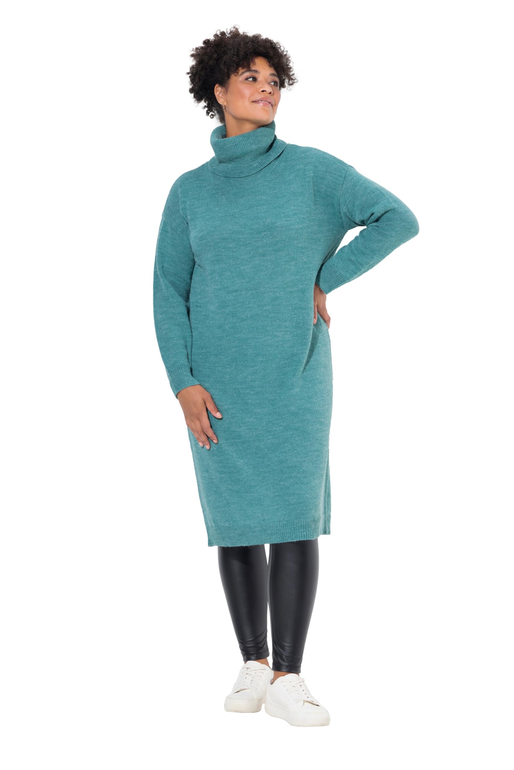 Janet & Joyce Damen große Größen Übergrößen Plus Size Strickkleid, Rollkragen, Langarm 834772