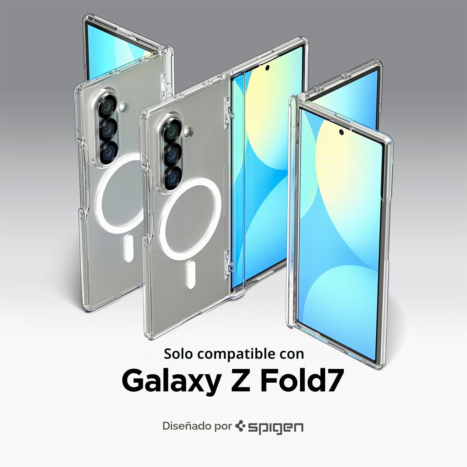 Spigen Funda Ultra Hybrid Pro MagFit para Samsung Samsung Galaxy Z Fold 7 | Compatible con MagSafe, Transparente