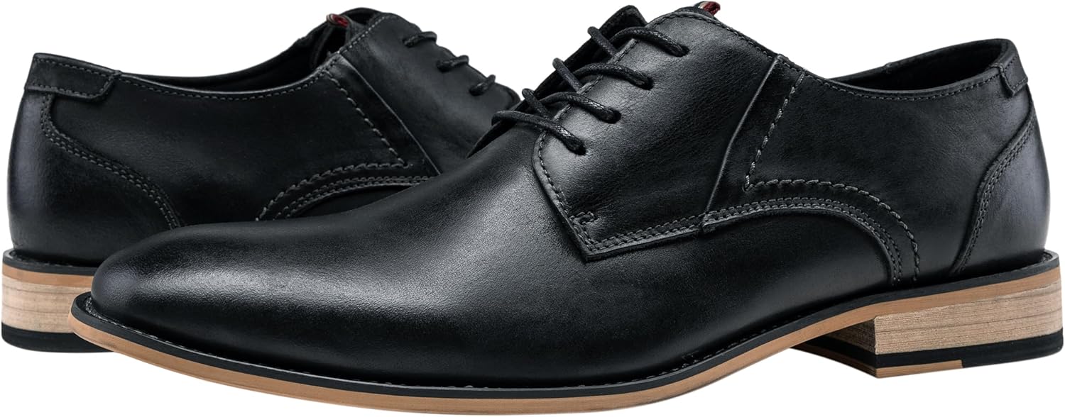 Jousen Men's Dress Shoes Leather Classic Formal Mens Oxfords Retro Derby Oxford - Image 5