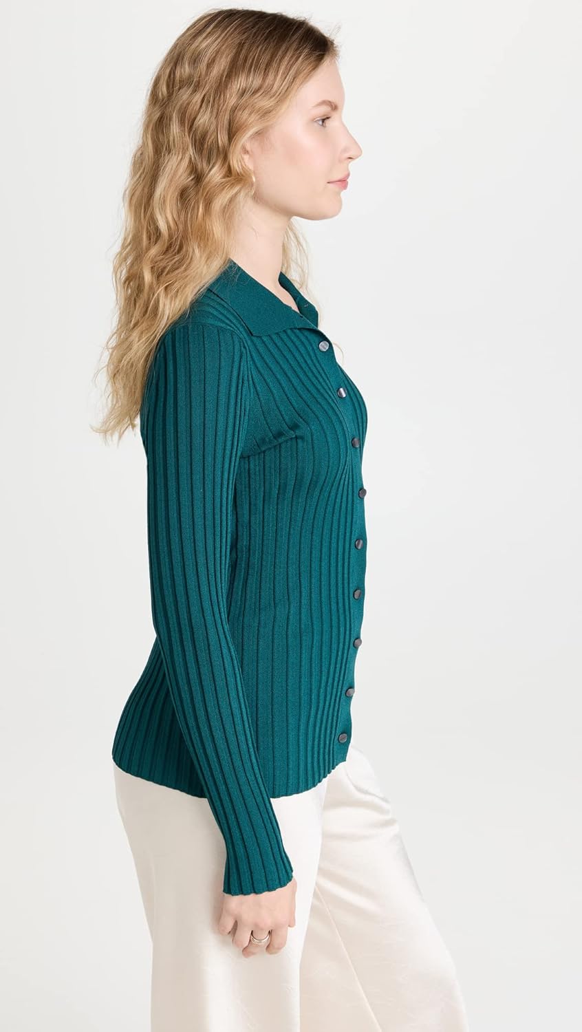 Vince Women's Ribbed Button Up Cardigan - Image 4