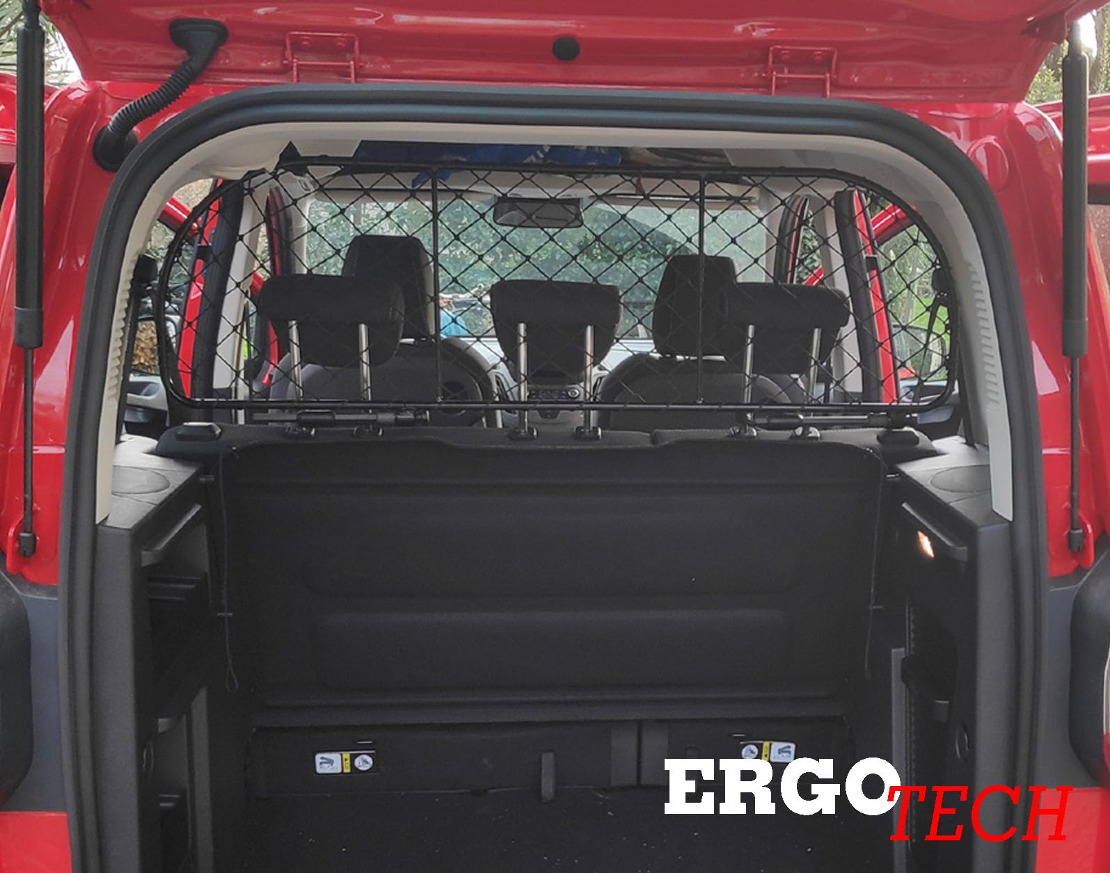 ERGOTECH Rejilla Separador protección para Ford Tourneo Courier (2015-2023), RDA65-XL kfd027, para Perros y Maletas