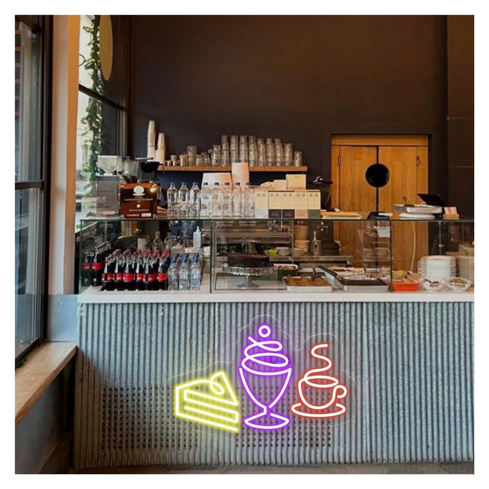 RONGCH Hanging Art Signs Dessert Neon Sign,Suitable for Cake, Ice Cream & Coffee Store Wall Decor with Dimmable 26cmx40cm(C)