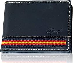 LEGADO Men's Wallet Marine Leather Treated Flag Spain Wallet Ubrique Gift Bracelet Flag of Spain (Horizontal Navy without Brooch)