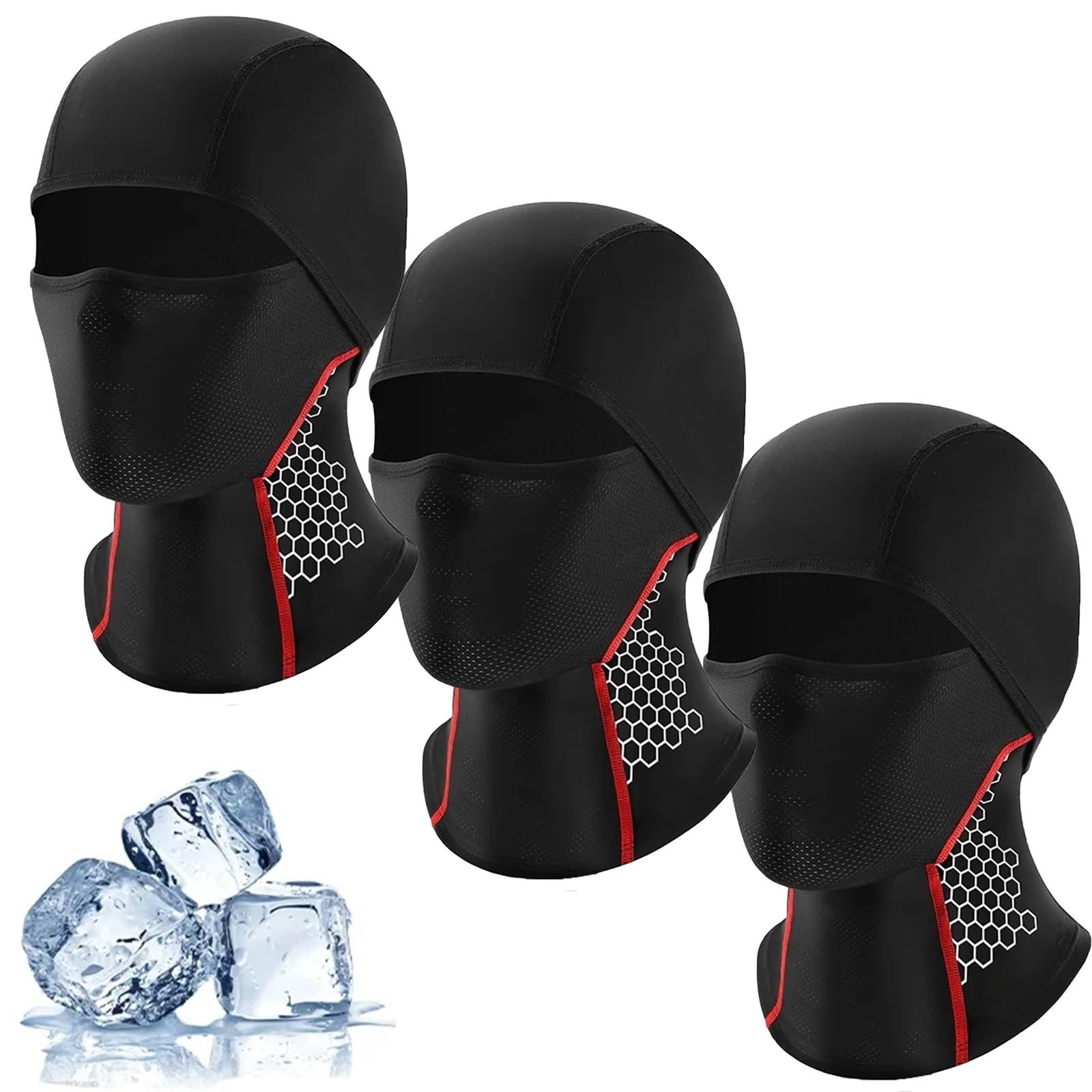 Sommer-Sturmhaube, Eisseide, Atmungsaktiv, Vollgesichtsmaske UPF50+, Fahrradkappe, Fahrrad-Kopfbedeckung, Fahrradhelm-Innenfutter, Sportausrüstung